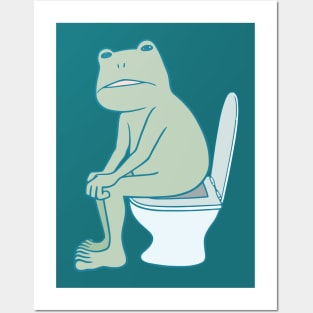 Funny Frog Toilet Posters and Art